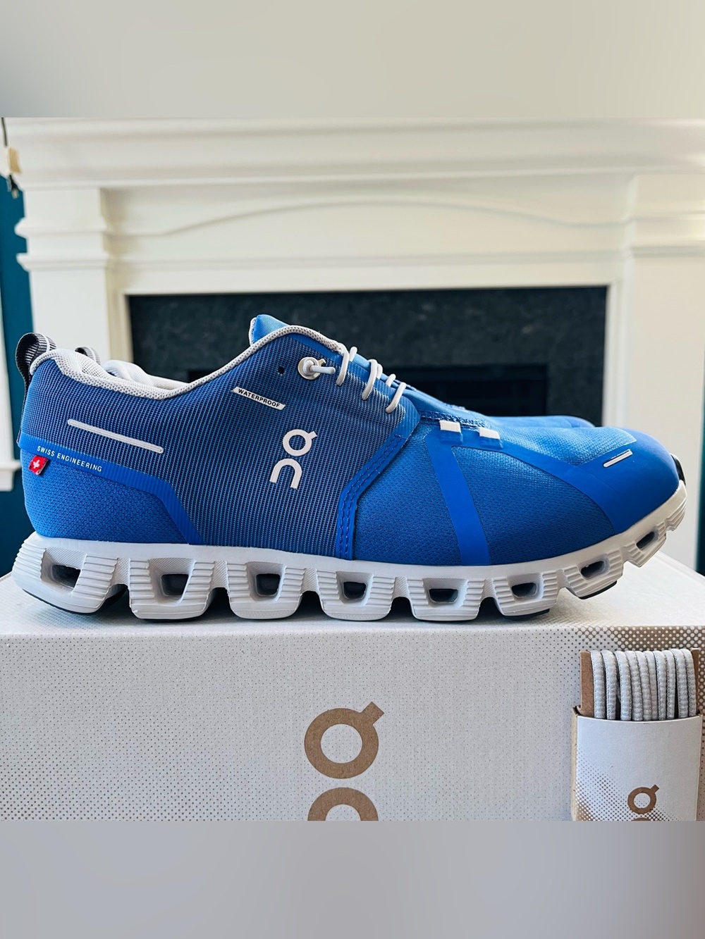 On Cloud 5 Waterproof Men’s Running Sneakers Low Top Cobalt/Glacier 59.98345